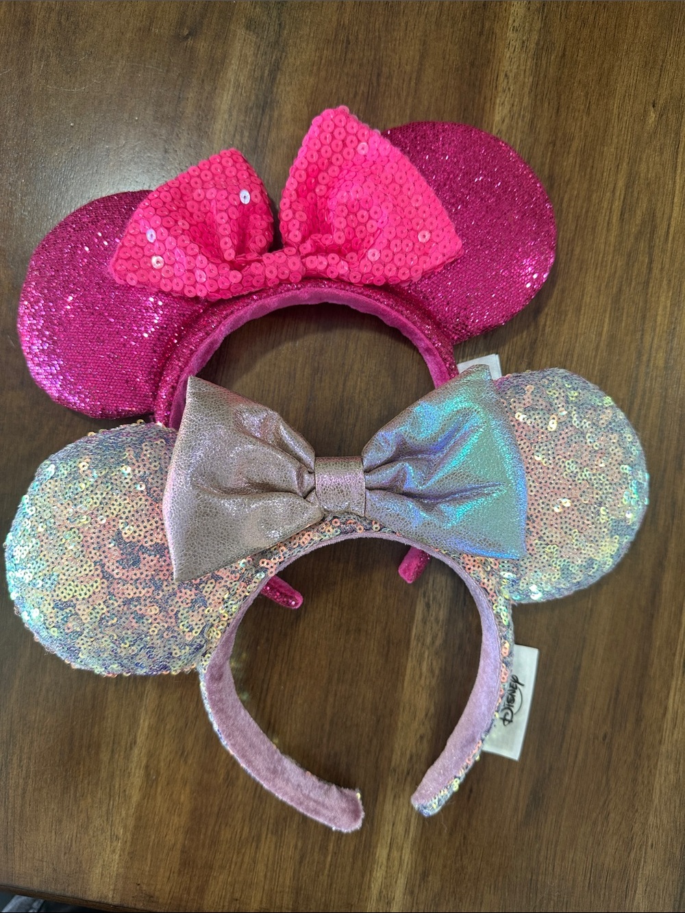 Disney Parks Minnie Mouse Sequin Ear Headband Lot - Orchid Pink & 50th Anniversa